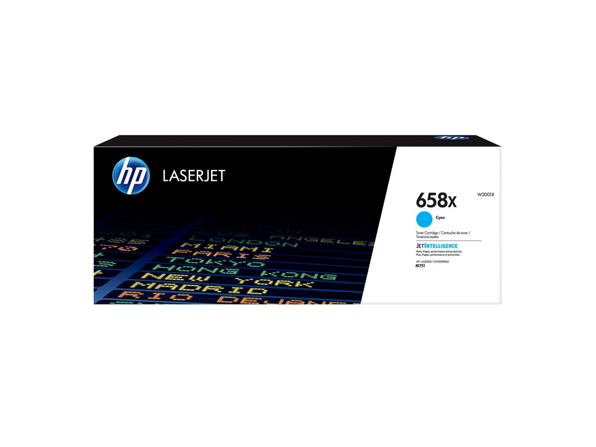 HP 658X Cyan Original LaserJet Tonerkartusche mit hoher Reichweite