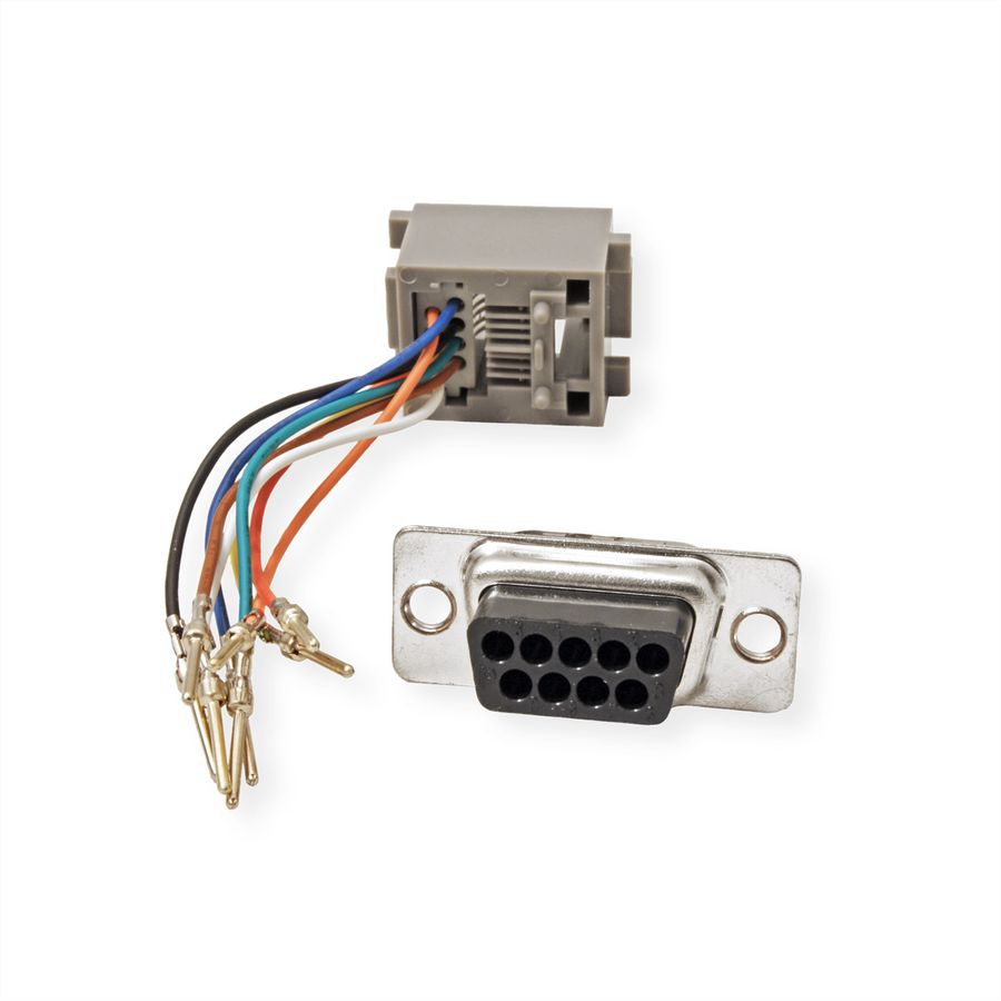 ROLINE DB9 mâle-RJ45 femelle 8P / 8C 8 fils, argent