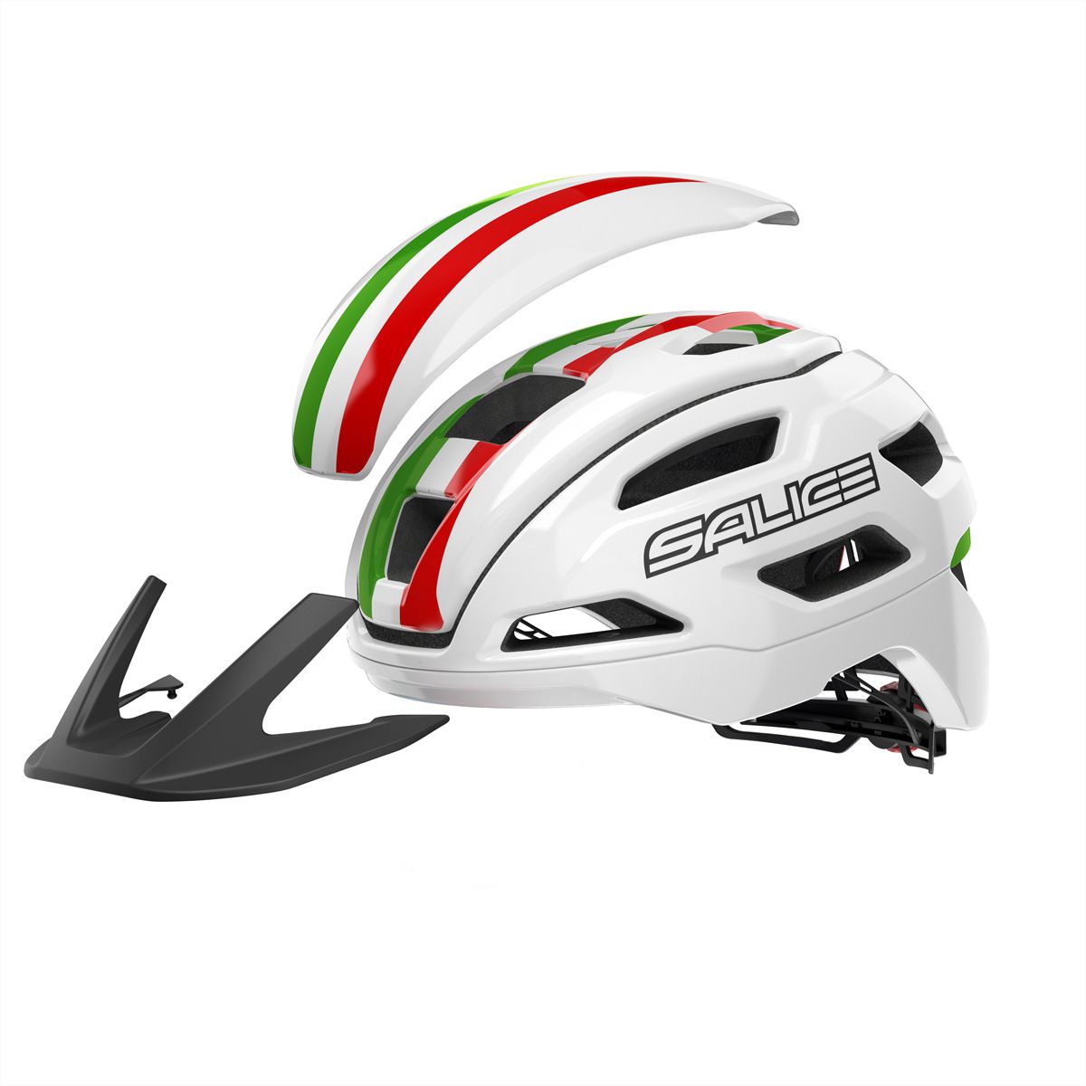Salice Occhiali Casque de vélo Stelvio, M-L 54-60, White ITA