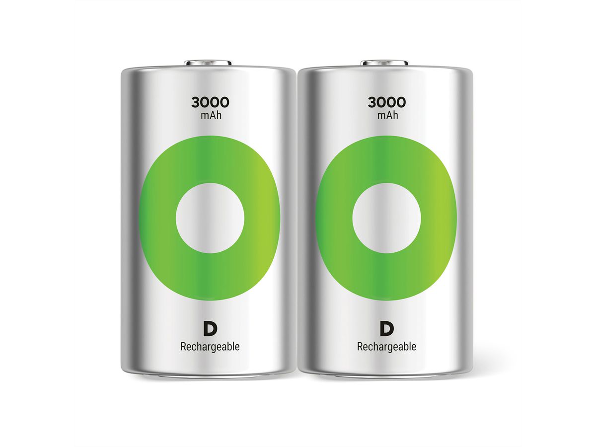 GP Batteries Recyko+, Akku 2xD, 3000 mAh, 1,2 V