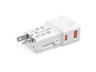 VALUE Chargeur de voyage USB avec prise UK/US/Euro, 2 ports, 1x QC3.0 A + 1x C (PD), 25W