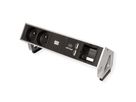 BACHMANN DESK2 2xUTE 35° 1xUSB Charger 1xCM Strom 0,2m GST18 Inox