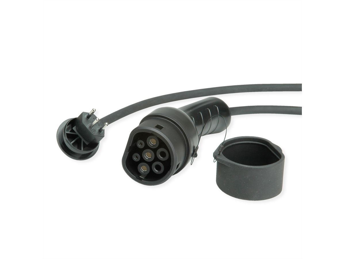 ROLINE Câble portable de recharge VE CEE7/7 - Type2, 1 phase, 250VAC (1P+N+E), 32 A, 7,4 kW, 5 m