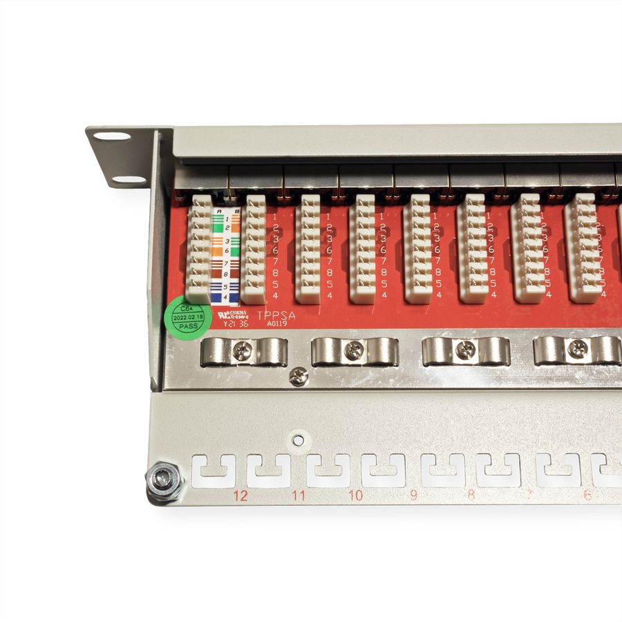 ROLINE 10-Zoll Patchpanel 12 Ports, Cat.6A (Class EA), geschirmt