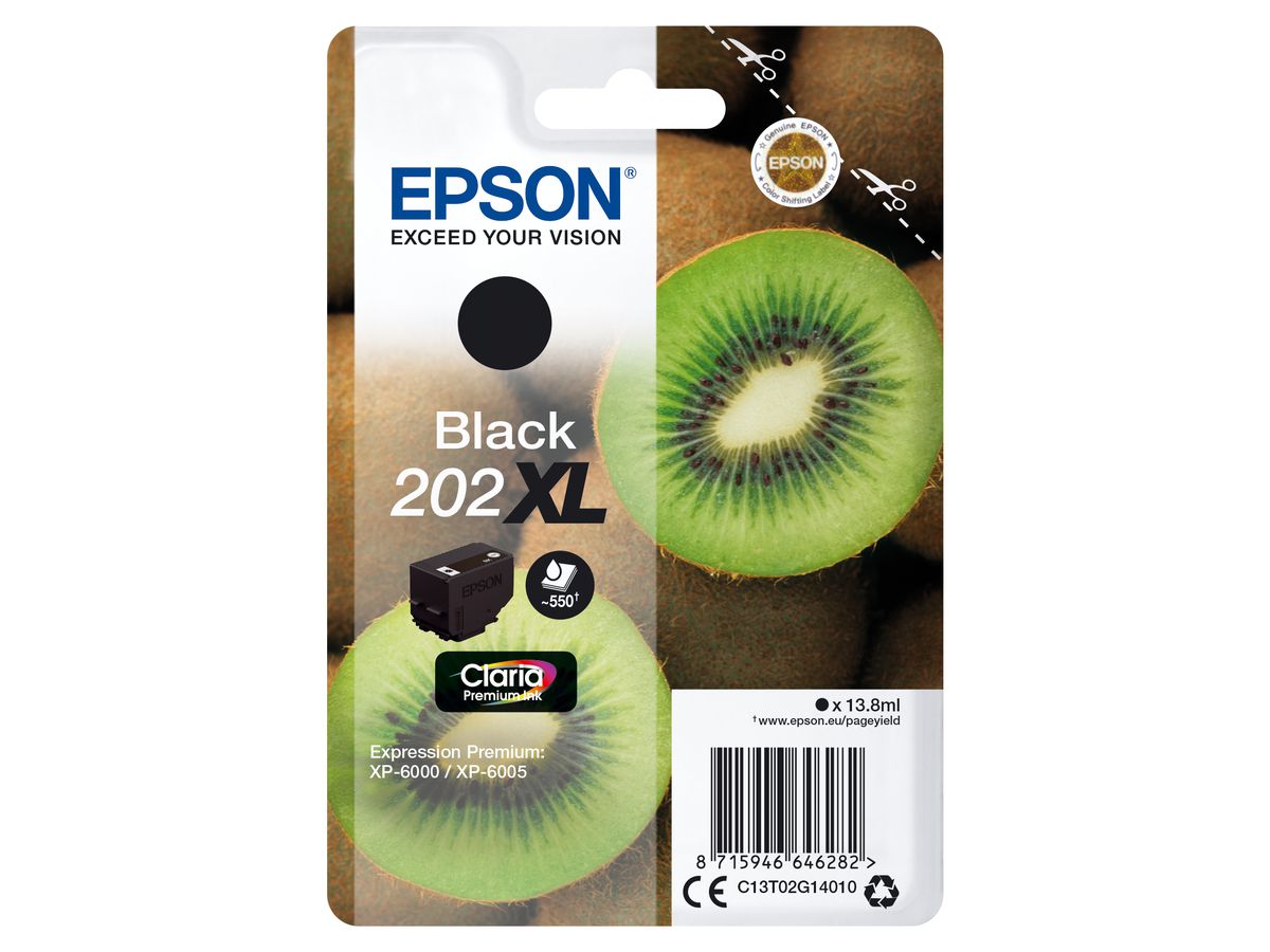 Epson Kiwi Singlepack Black 202XL Claria Premium Ink