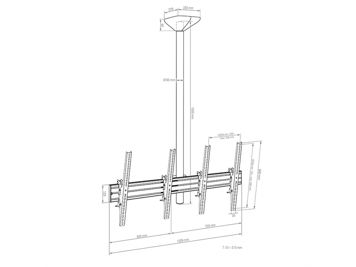 Hagor Deckenhalterung CPS D2P 46-65"