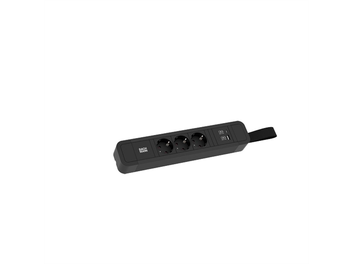BACHMANN PRIMO 2 3xCEE7/3 1xUSB A/C 22W mit Schlaufe 2,0m CEE7/7