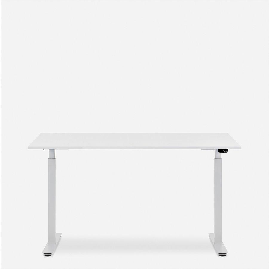 WRK21 Bureau Smart 100 x 60 cm, Hauteur réglable, Blanc uni / Blanc