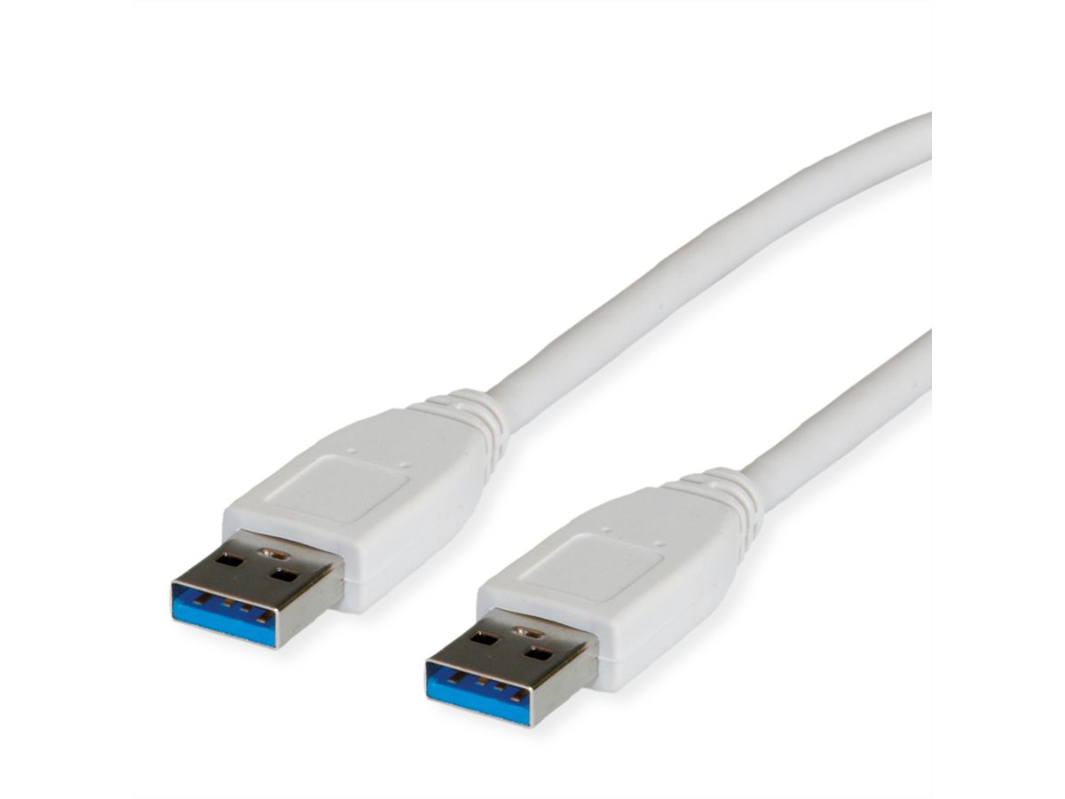 VALUE USB 3.2 Gen 1 Kabel, Typ A-A, weiss, 3 m