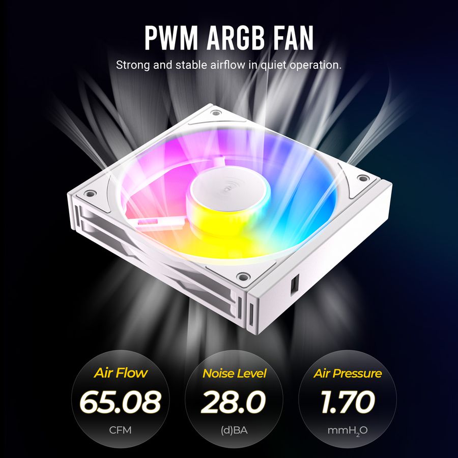 ANTEC C120 ARGB Fan PC Gehäuselüfter 120mm 3er Pack, weiß