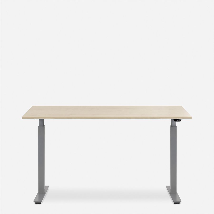 WRK21 Schreibtisch Smart 100 x 60 cm, Höhenverstellbar, Mandal Ahorn / Grau