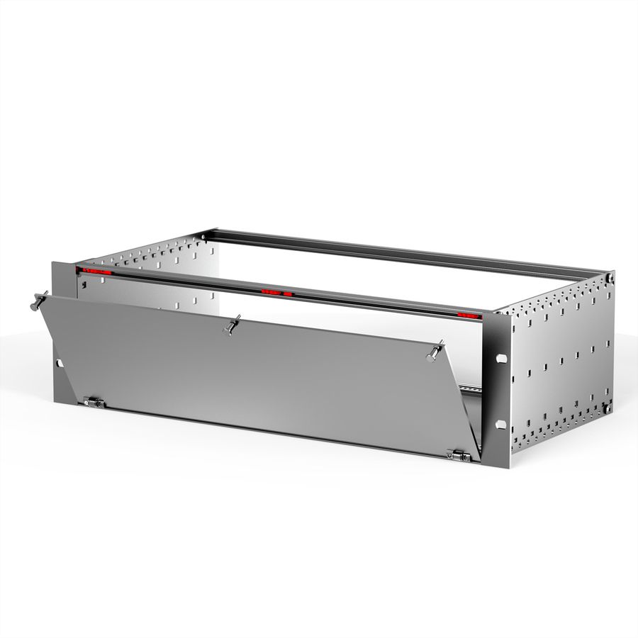 SCHROFF Kit de face avant, non blindé, charnière inférieure, 3 U, 28 HP, 2,5 mm, alu, anodisé