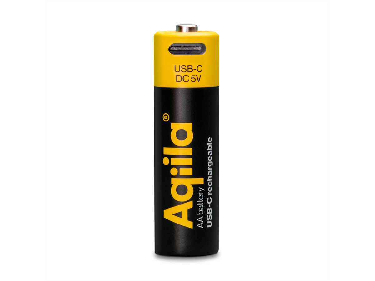 Aqiila USB-C Batterie AA 4x, 2000 mAh, 1,5 V