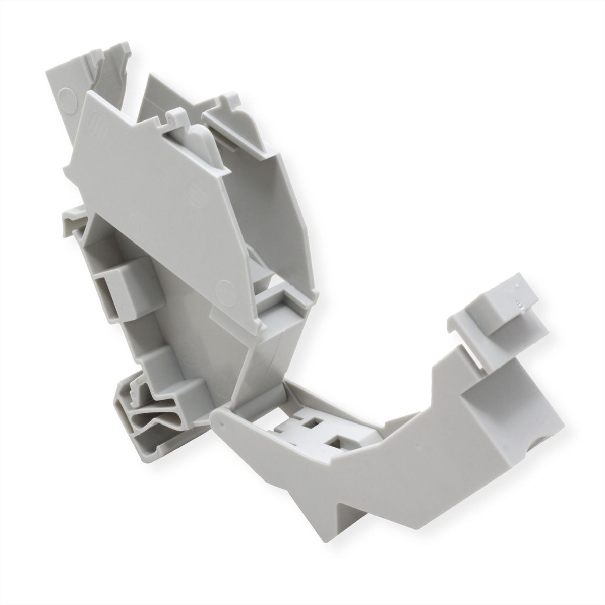 ROLINE Adaptateur de rail DIN pour module Keystone, avec Keystone Cat.6A, blindé, 45°