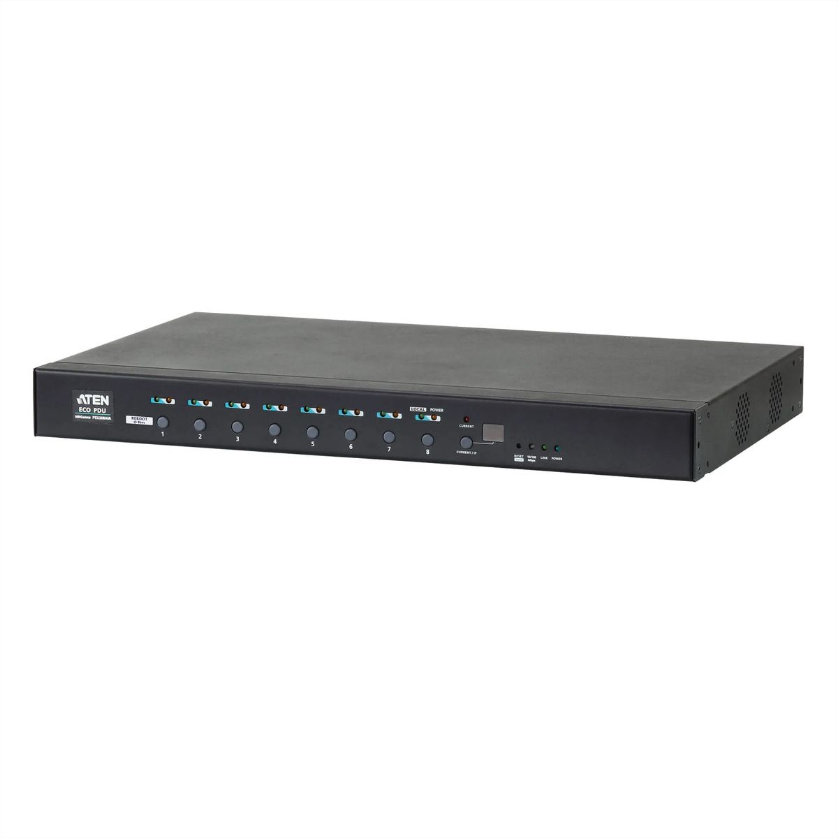 ATEN PE6208AV IP-Fernschaltsteckdose, 8 Port, 1HE für A/V Anwendungen, 8 x  IEC320 C1316A, Energiemessung