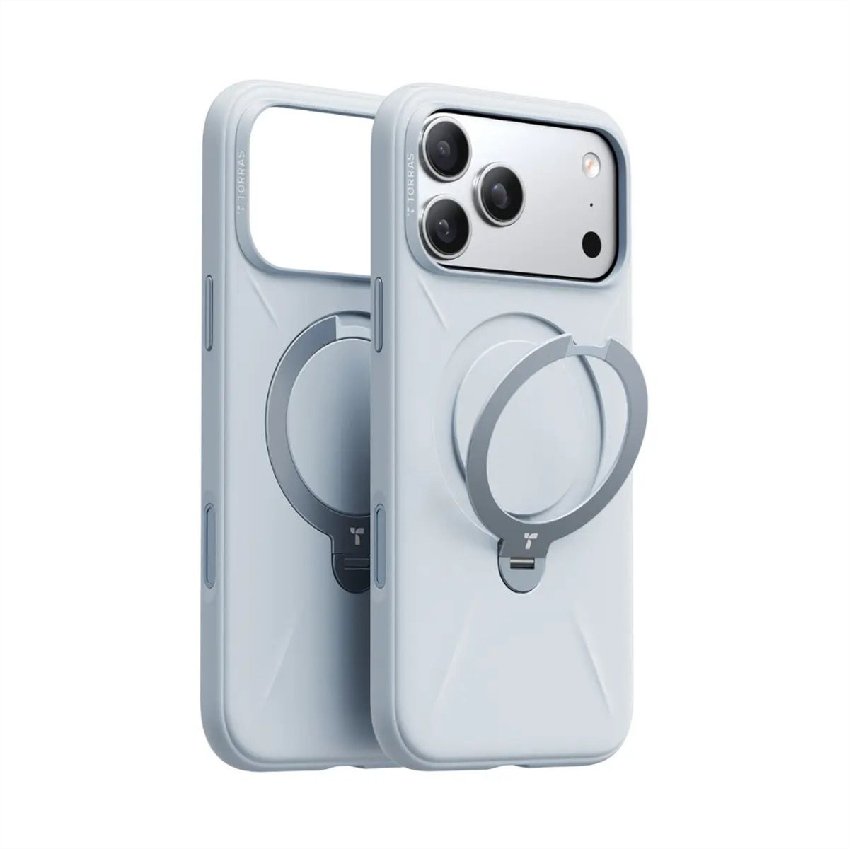 Torras Ostand Spin Softune Case, iPhone 17 Pro, MagSafe, gris