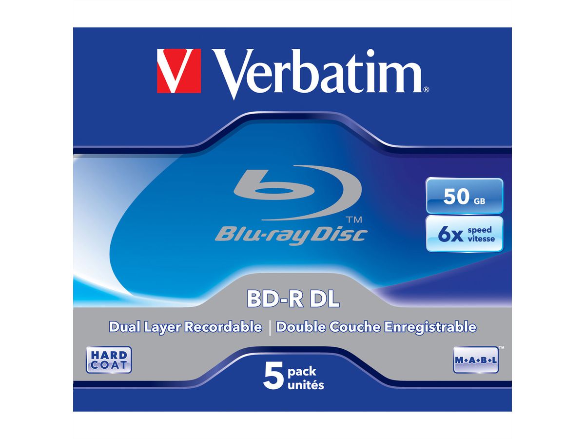 Verbatim BD-R Jewel DL 50GB 6x 5 Pack