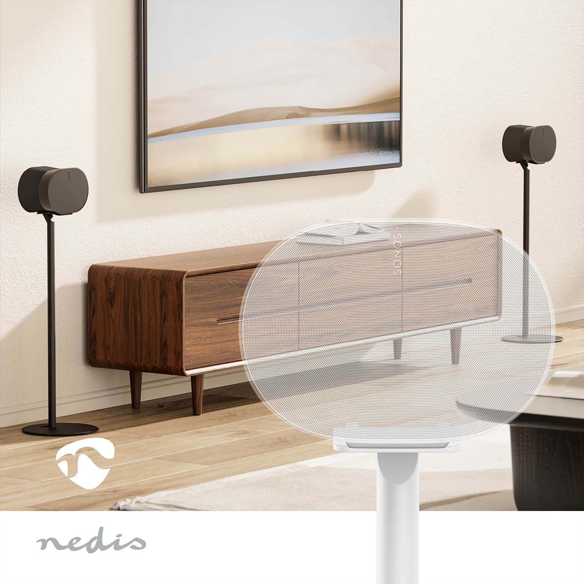 Nedis Lautsprecherständer für Sonos Era300 Weiss, Ständer, 5 kg, Kabelmanagement