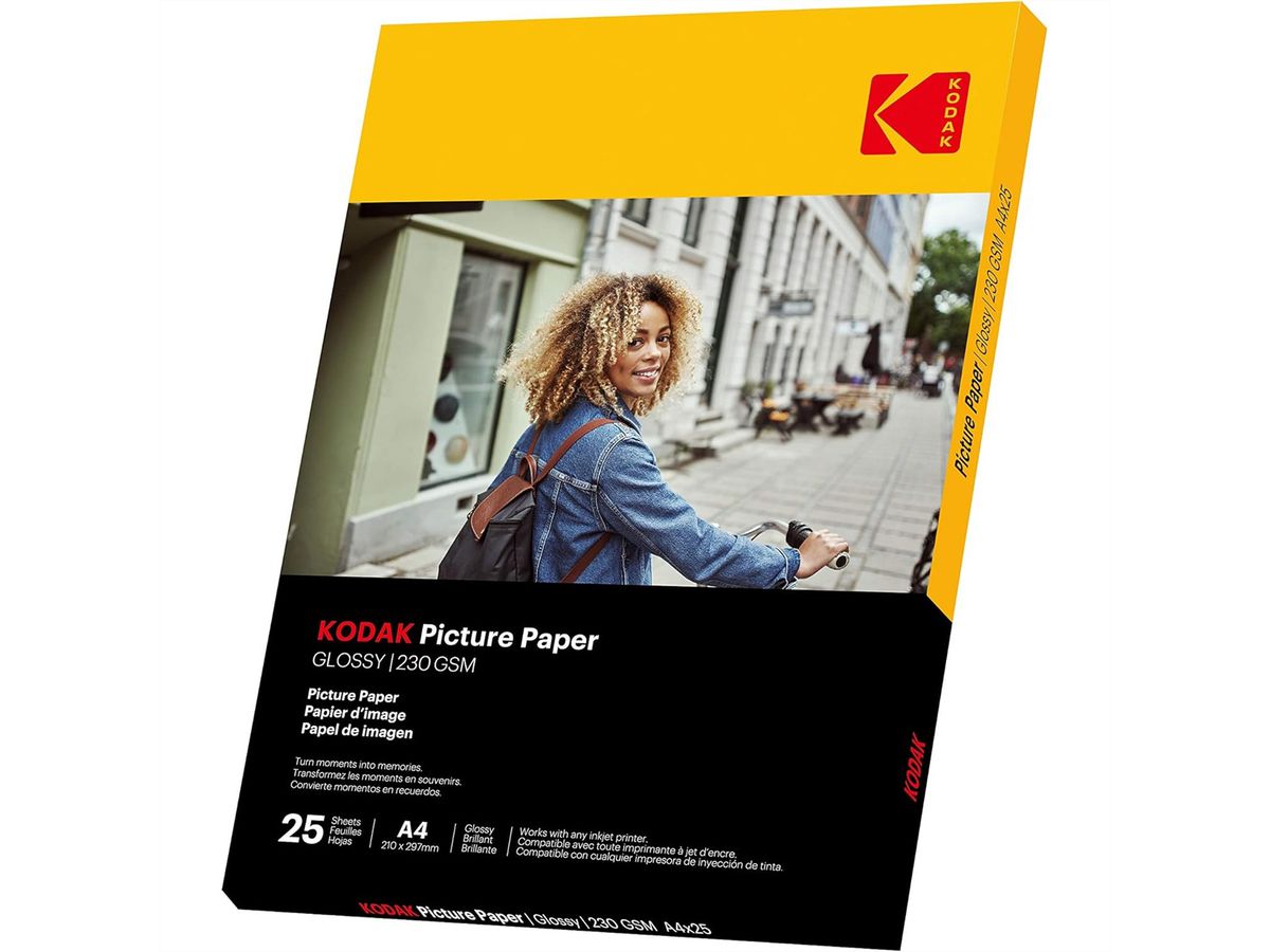 Kodak Fotopapier - 25 Blatt A4, 230g/qm, 21cm x 29.7cm, Hochlglanz