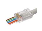 ROLINE RJ45 Stecker, ungeschirmt, Cat.6/6A (Class E/EA), Pass-Through Modularstecker, für Massiv-/Litzendraht, 10 St.