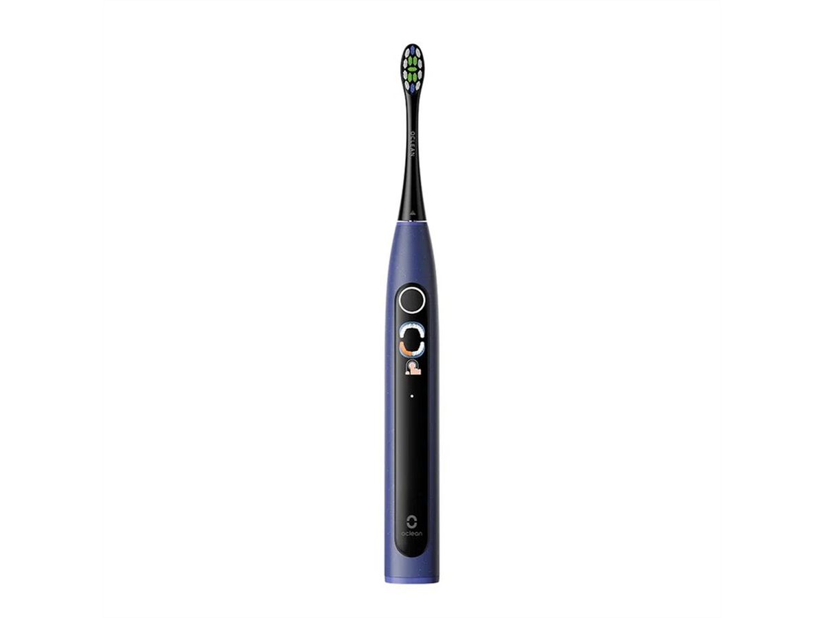 Oclean X Lite Set Schallzahnbürste Dunkelblau, 72’000 Bewegungen/min, Smart Screen, 40 Tage Akku