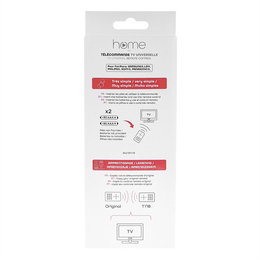 T'nB Universalfernbedienung Panasonic, Philips, LG, Samsung & Sony
