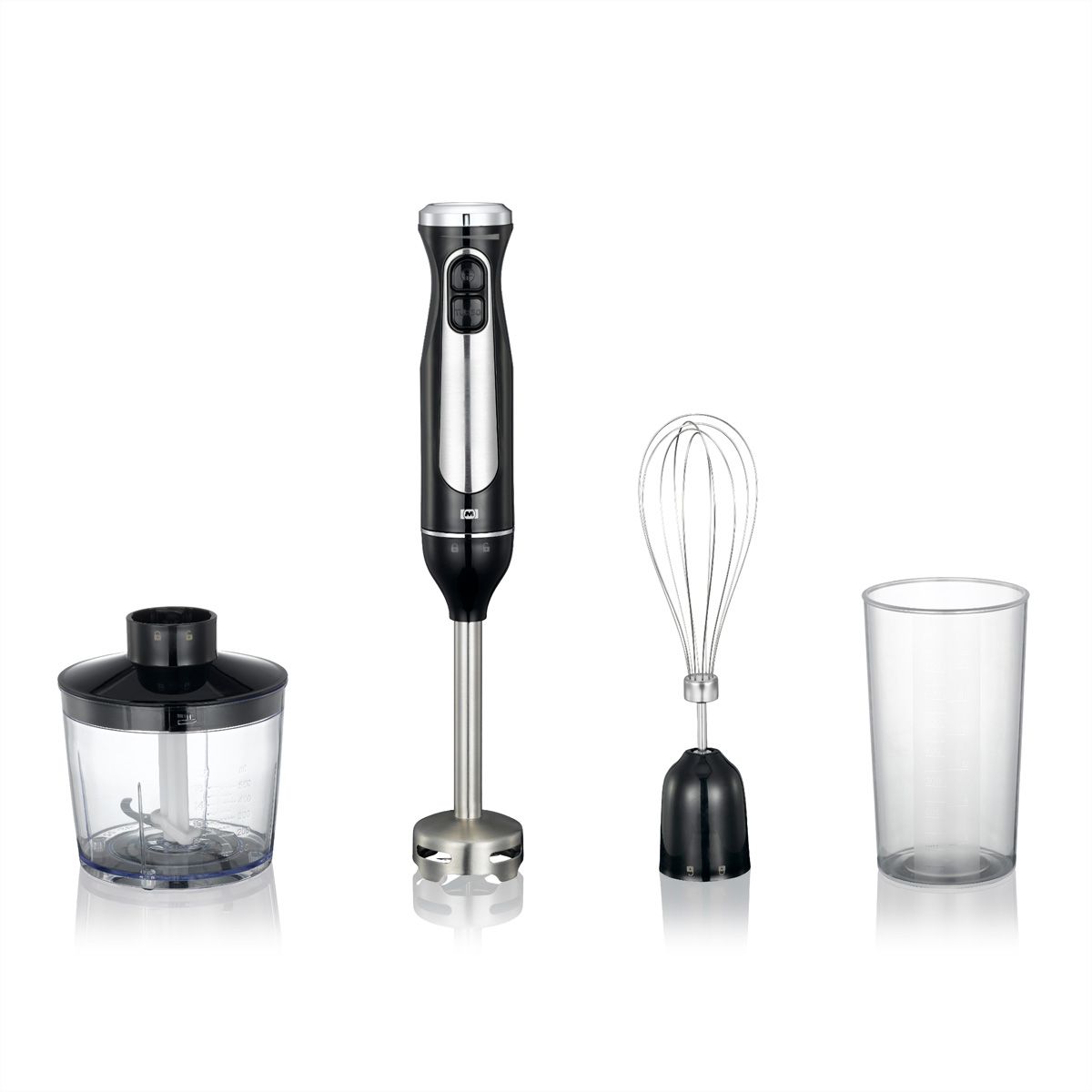 Melissa Stabmixer 16210069, Stabmixer mit Schneebesen, Becher, 600W