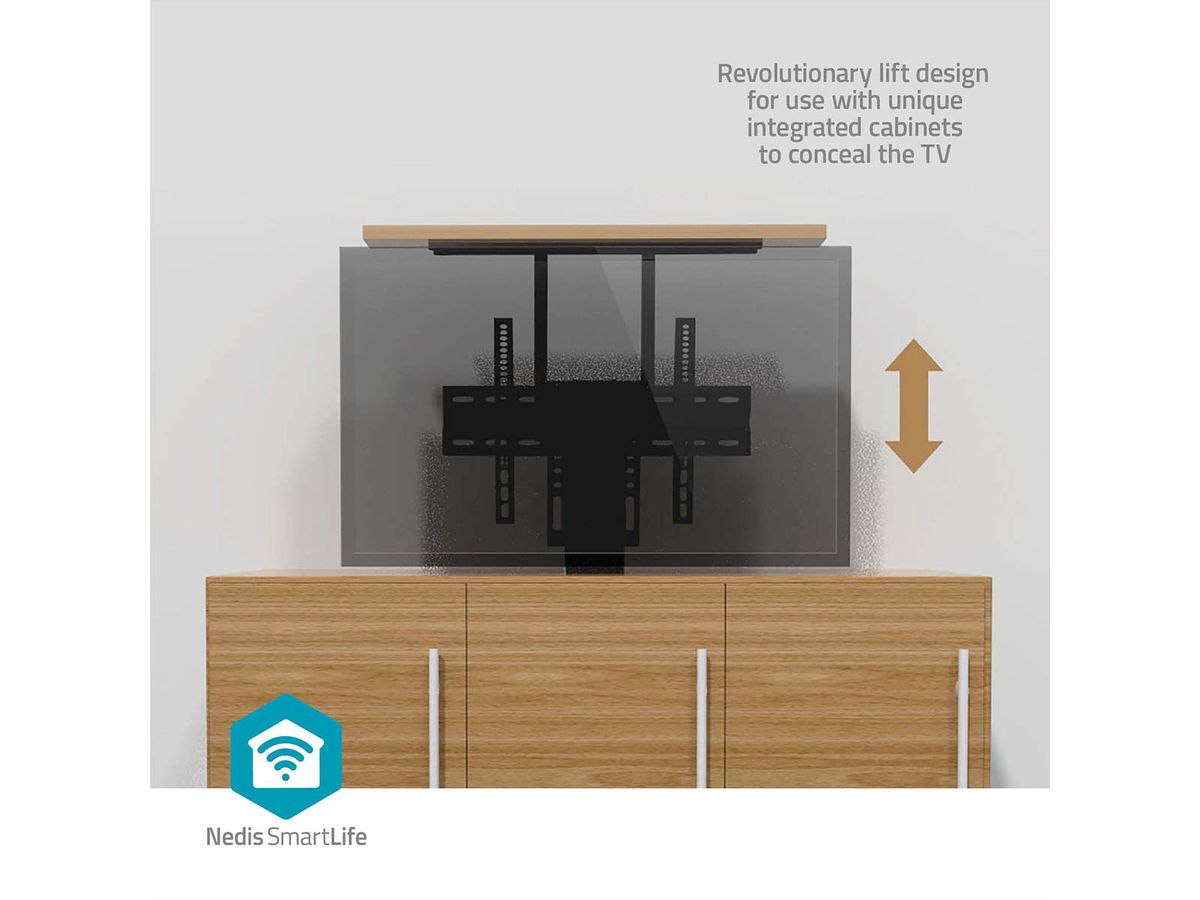 Nedis SmartLife motorisierter TV-Lift 37–80" schwarz, Einbau, 60 kg, 79–184 cm Hub