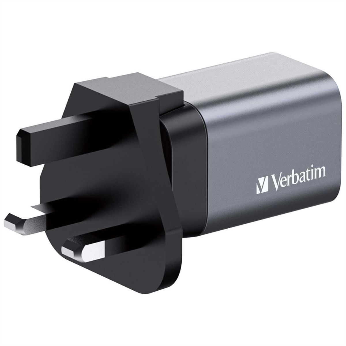 Verbatim GaN 2 Port Charger 35W, 1x USB-C, 1x USB-A, EU+UK Adapter