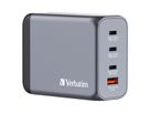 Verbatim GaN 4 Port Charger 200W, 3x USB-C, 1x USB-A, EU+UK Adapter