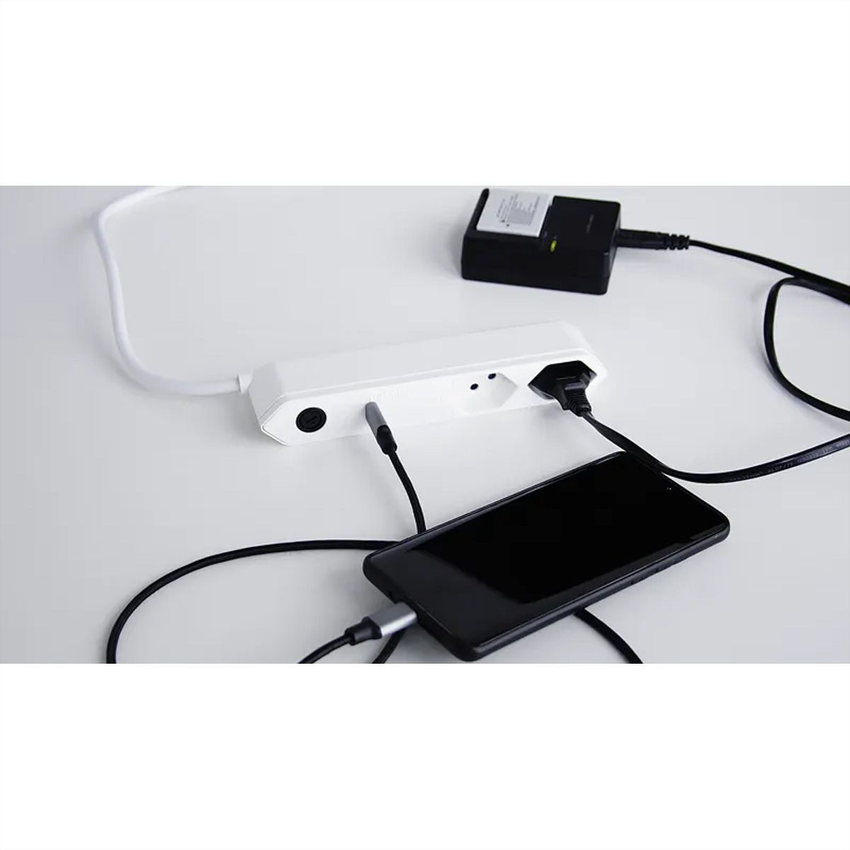 Steffen Bloc multiprises de bureau Alu Desk, 2xT13 + 1xUSB-C PD 18W, blanc, 1.5m