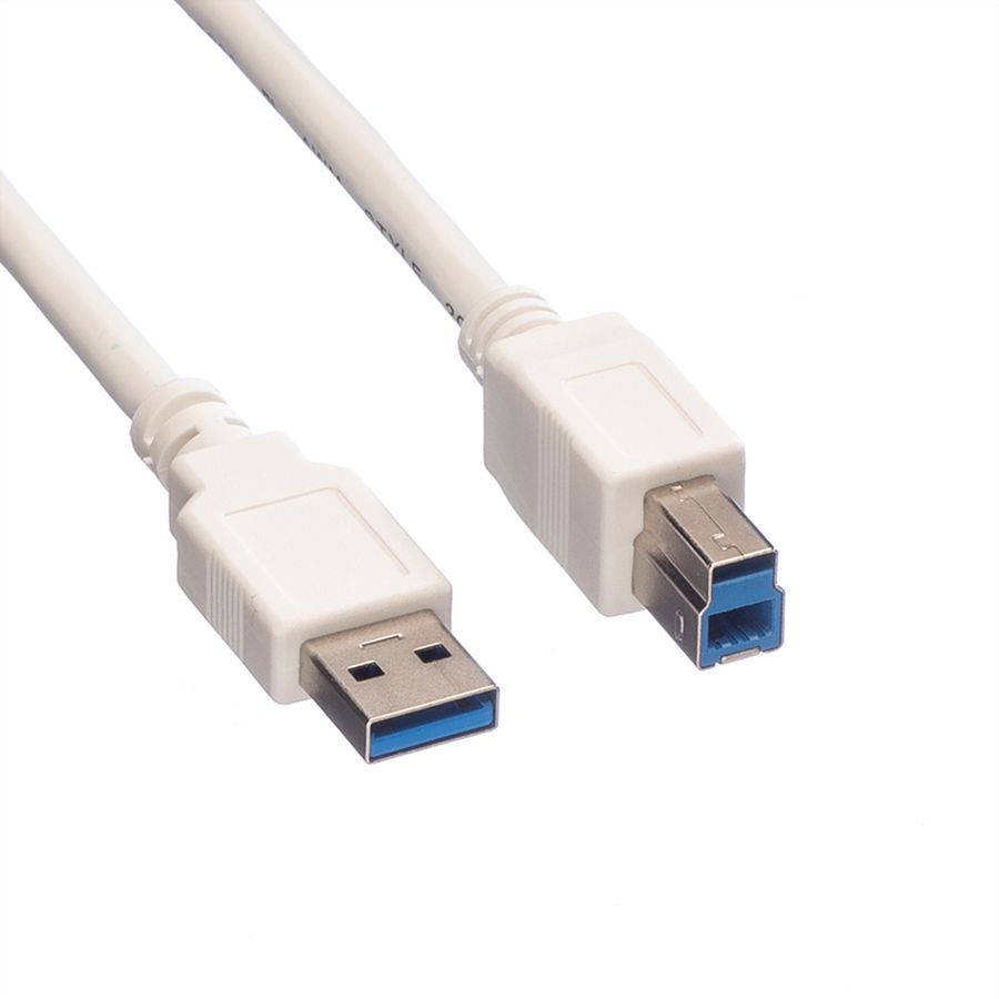 VALUE Câble USB 3.2 Gen 1 Type A-B, blanc, 0,8 m