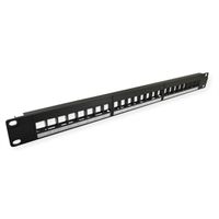 VALUE 19-Zoll-Keystone-Modulträger, 24 Ports, 1HE, ungeschirmt, schwarz