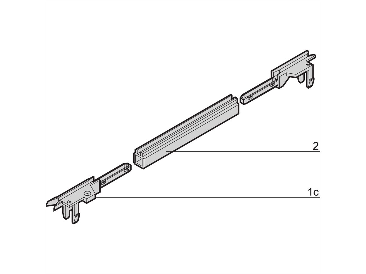 SCHROFF Kopfstück für Führungsschienen für Kartenhöhe 4,4", rot, Nutbreite 2 mm - KOPFSTUECK 4,4" 2MM 1PAAR