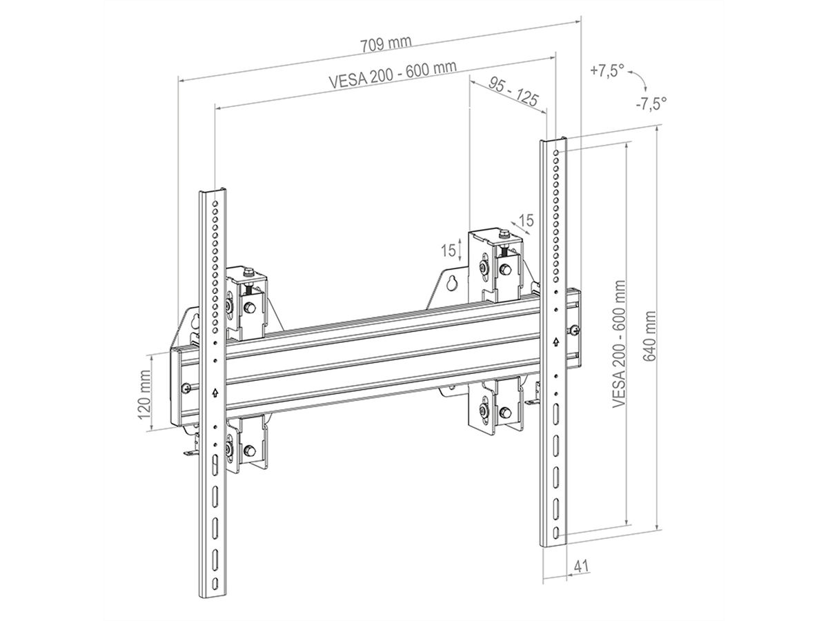 Hagor WH Synchron HD 55-75", VESA max. 600x600, max. 150 kg