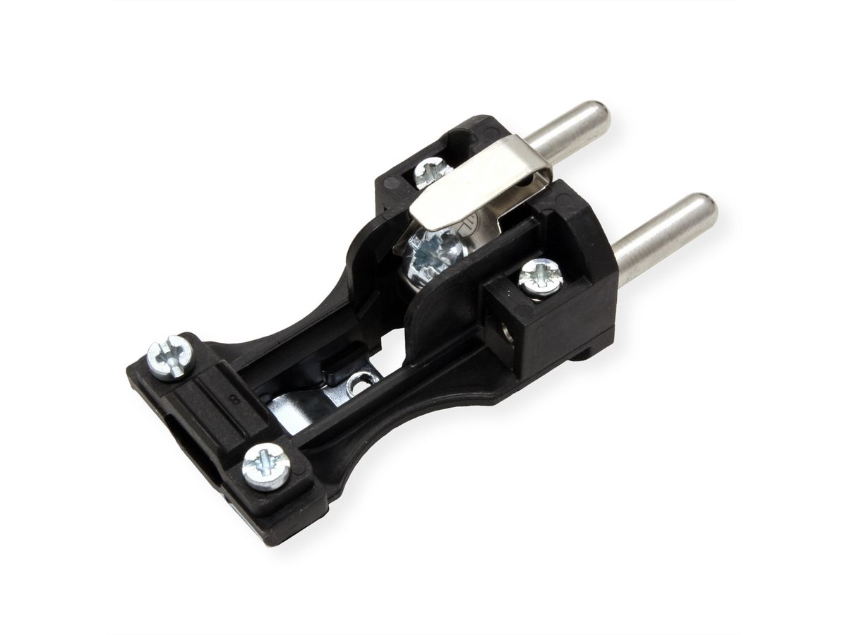 BACHMANN Vollgummi Stecker, deutsch-franz. System, IP44, schwarz