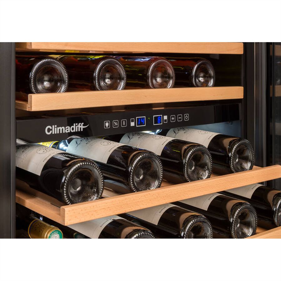 Climadiff Weinkühlschrank CBU50D2B, Unterbau, 2 Zonen, 51 Flaschen