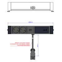 BACHMANN DESK RAIL 2x contact de protection USB C