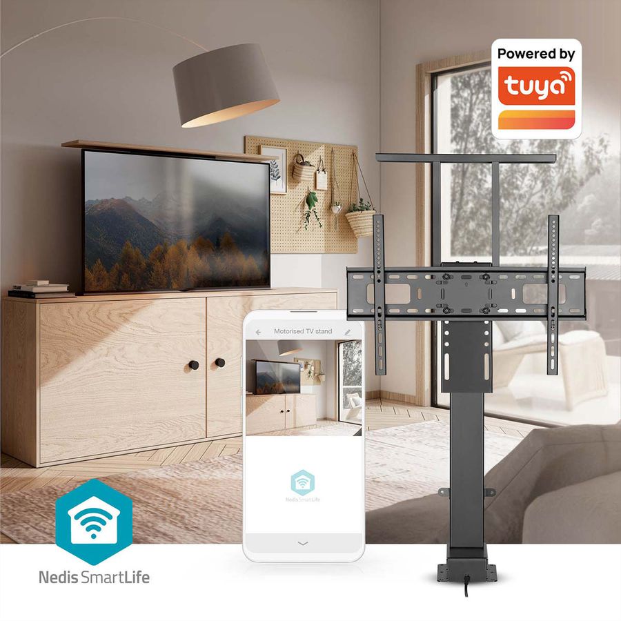 Nedis SmartLife motorisierter TV-Lift 37–80" schwarz, Einbau, 60 kg, 79–184 cm Hub