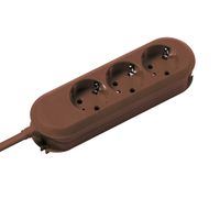 BACHMANN SMART Steckdosenleiste 3x CEE7/3 braun, 3x Schutzkontakt