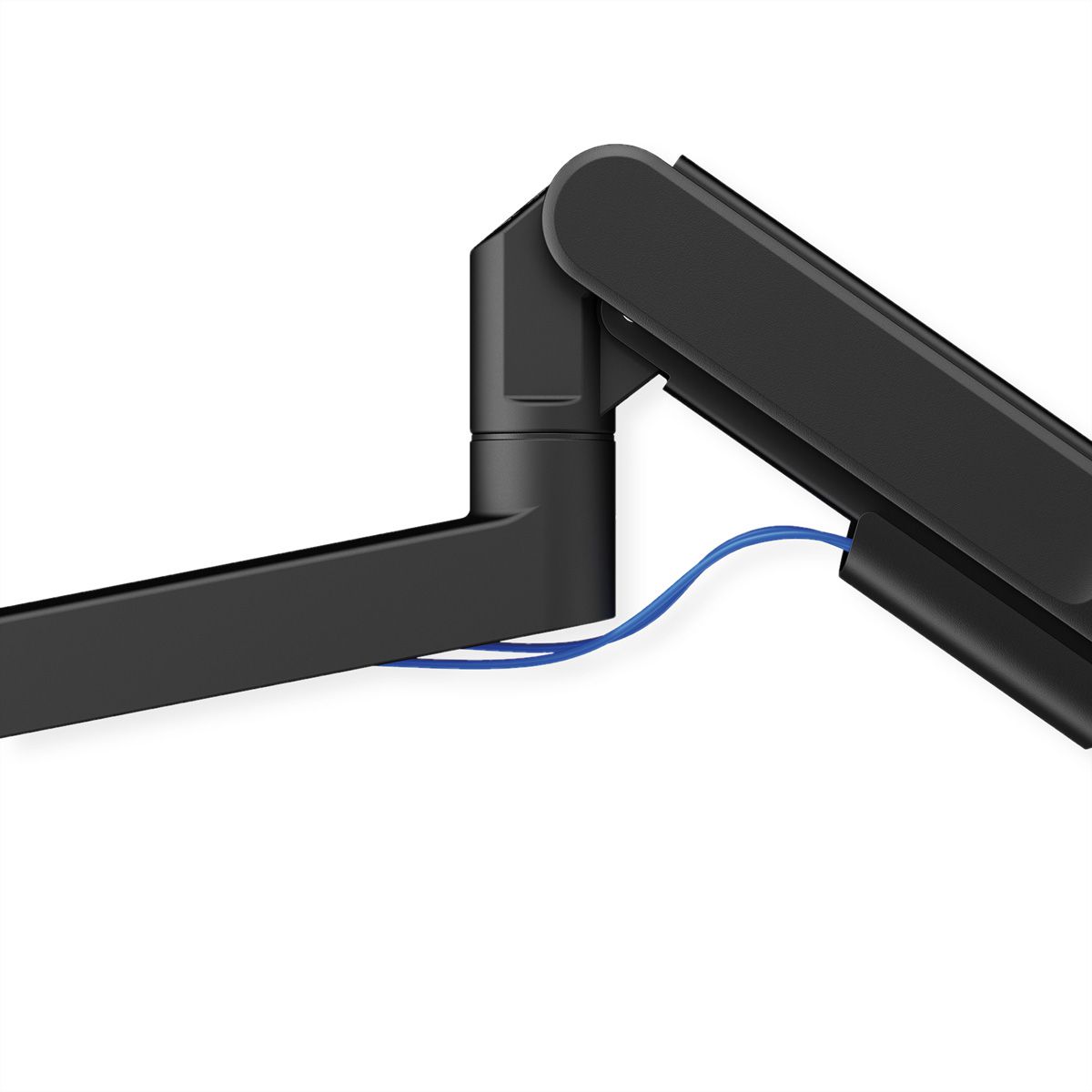ROLINE LCD-Arm, Trägerstange, 4 Gelenke, Tischmontage, 24-57 Zoll, bis 27 kg, schwarz