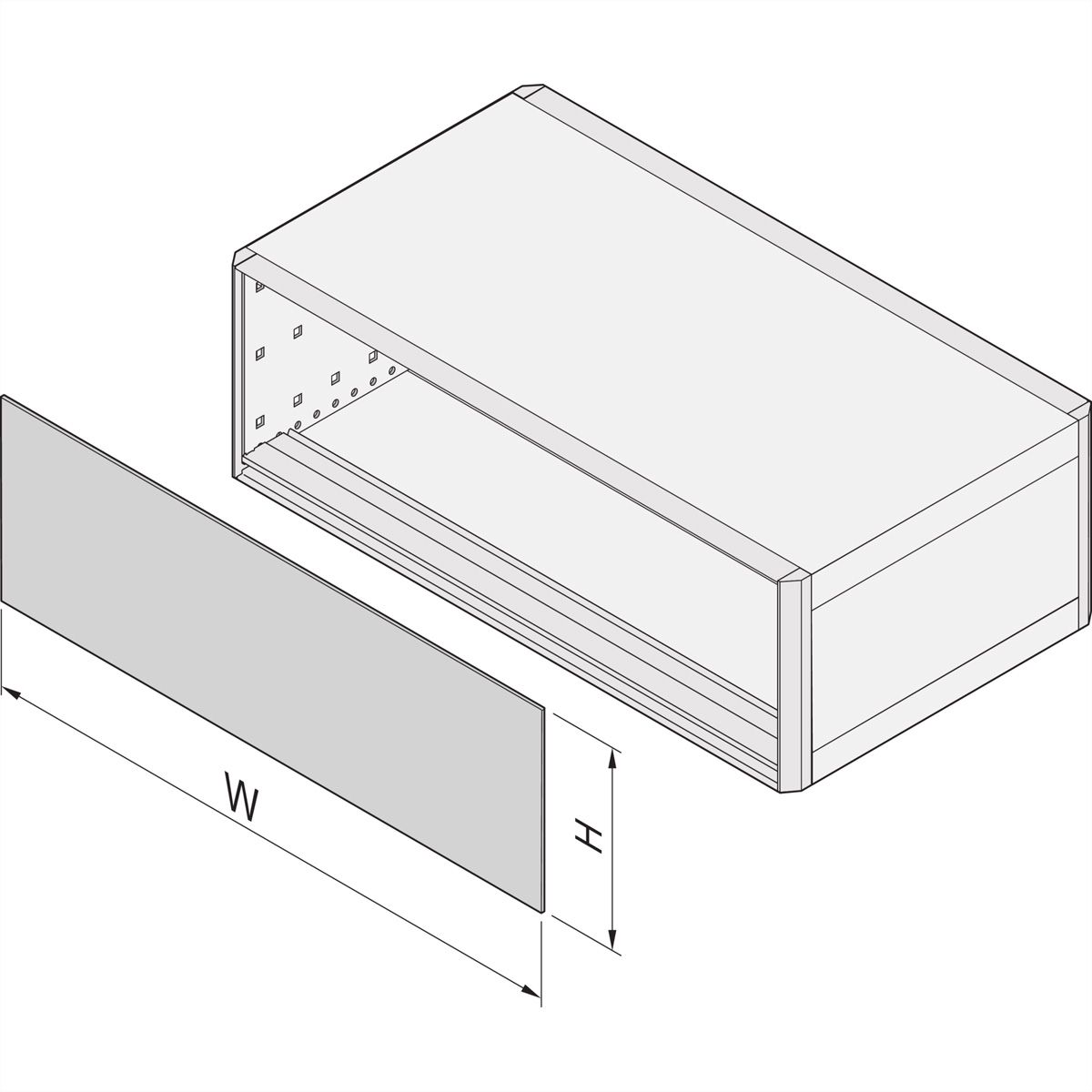 SCHROFF EMV-Frontplatte/ -Rückwand, gesteckt, geschirmt - U-FRONTPL.EMC 2HE 84TE