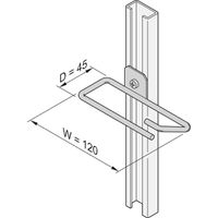 Oeillet de câble SCHROFF pour rail C, acier, 120 x 45 mm