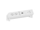 BACHMANN DESK2 white 2xCH 90°, 1xUSB C/C 100W L=0,2m RAL9010