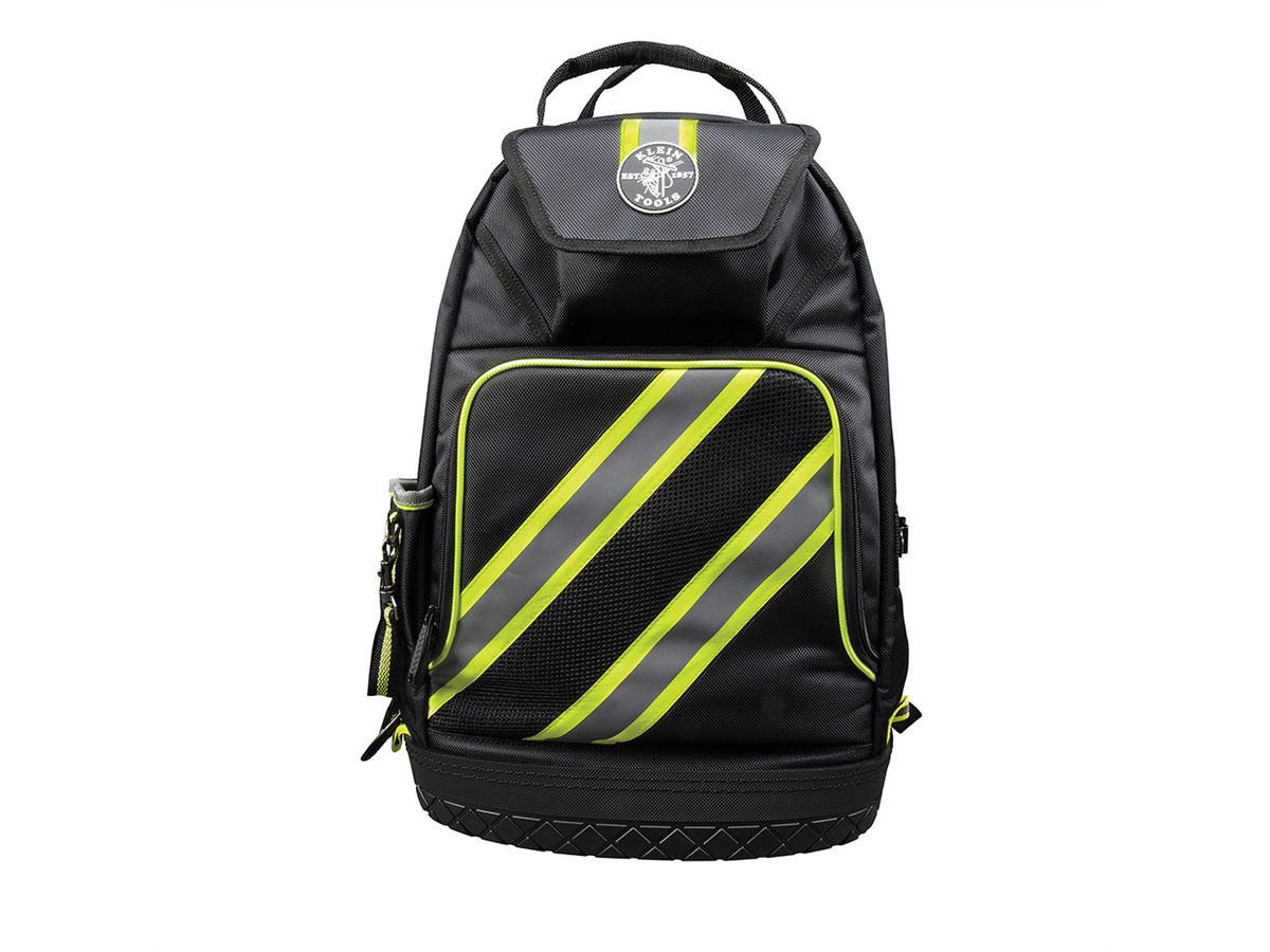 KLEIN TOOLS 55597 Tradesman Pro Rucksack, Neongelb/Schwarz mit Reflexstreifen