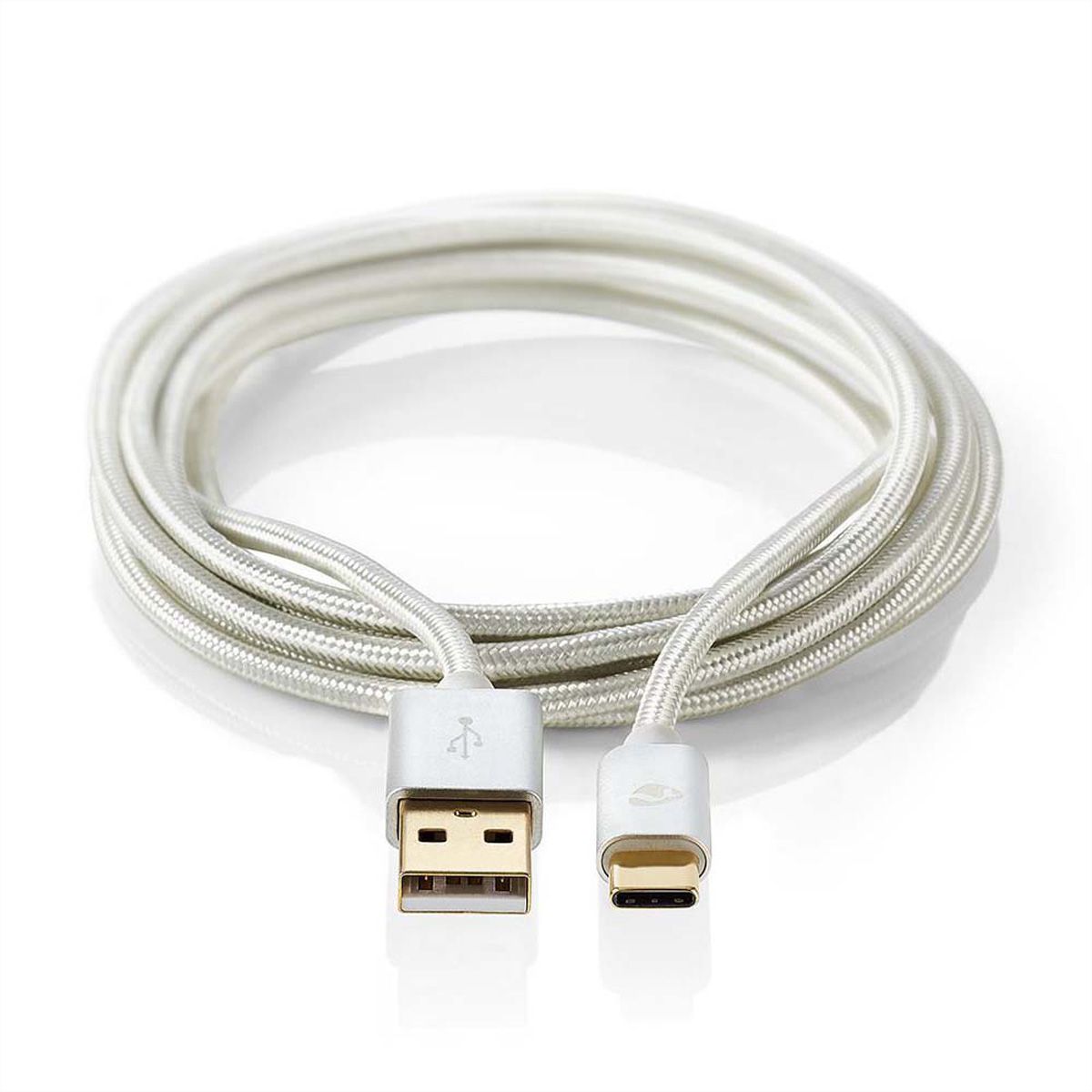 Nedis USB 2.0 Kabel, Typ C - Typ A, ST/ST, 15W, silber, 2m