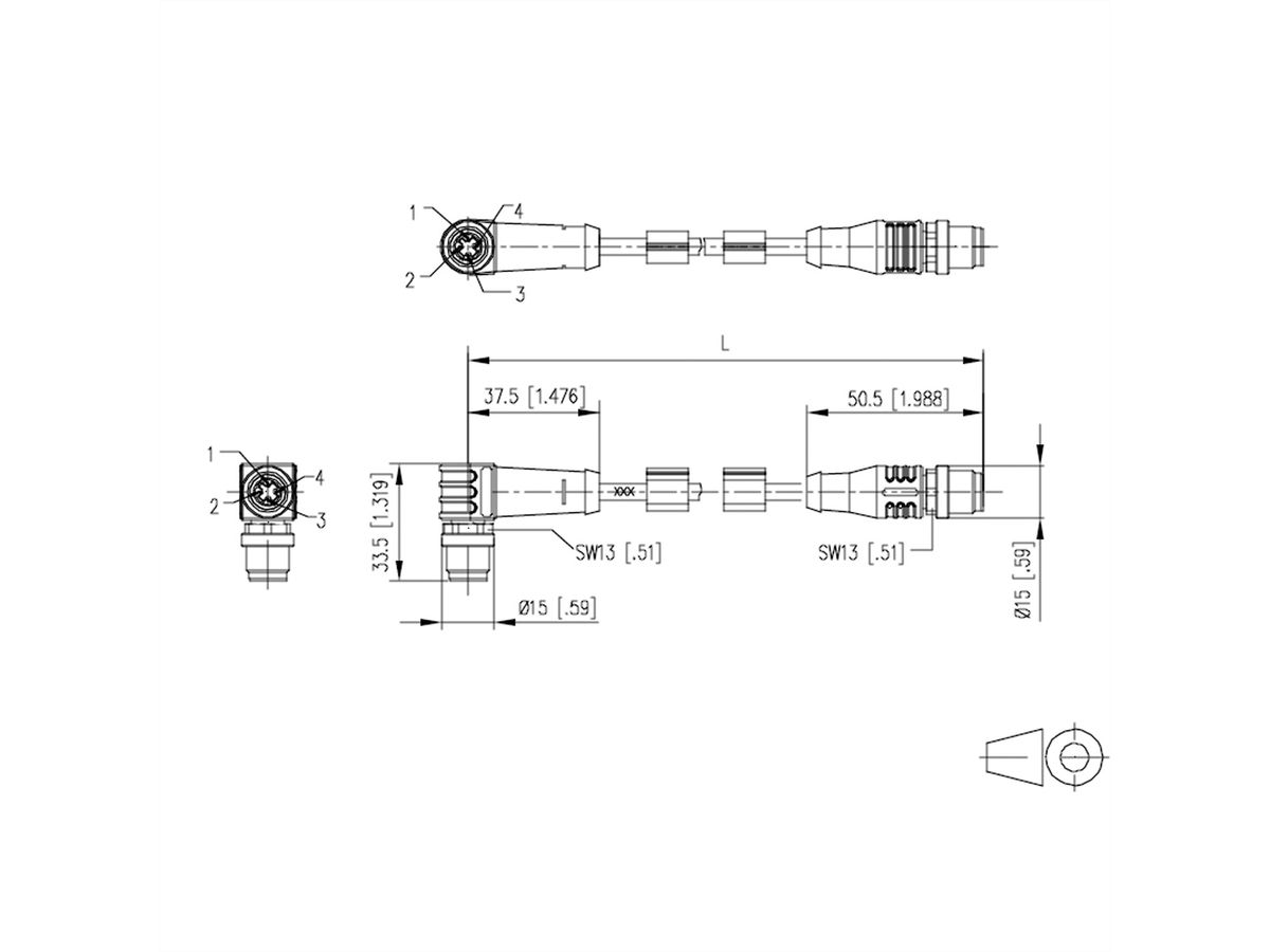 METZ CONNECT Câble Ethernet industriel M12, codage D, 5 m