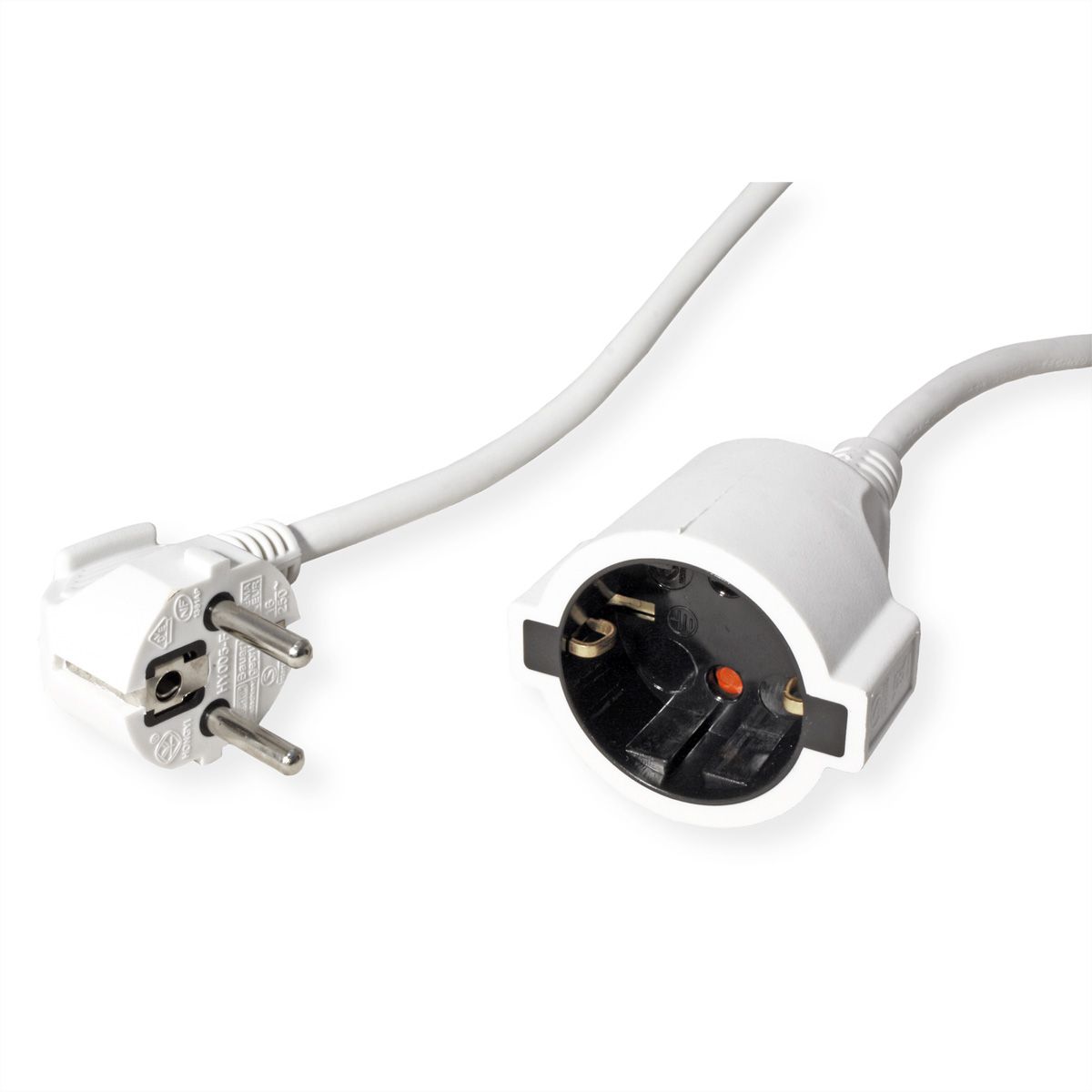 BACHMANN AC230V Câble prolongateur, prises type 2P+T allemand, blanc, 10 m