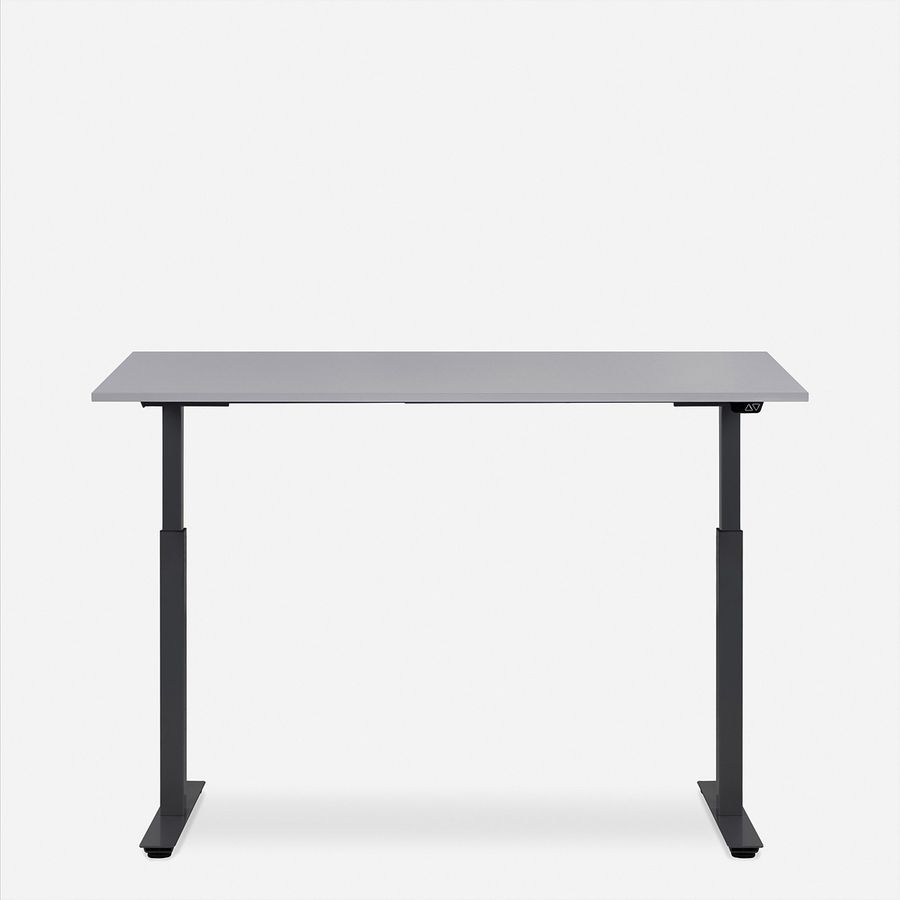 WRK21 Schreibtisch Smart 160 x 80 cm, Höhenverstellbar, Grau Uni / Schwarz