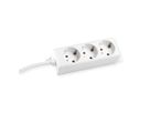 BACHMANN SELLY bloc multiprise 3x contact de protection, pattes de montage, blanc, 3 m